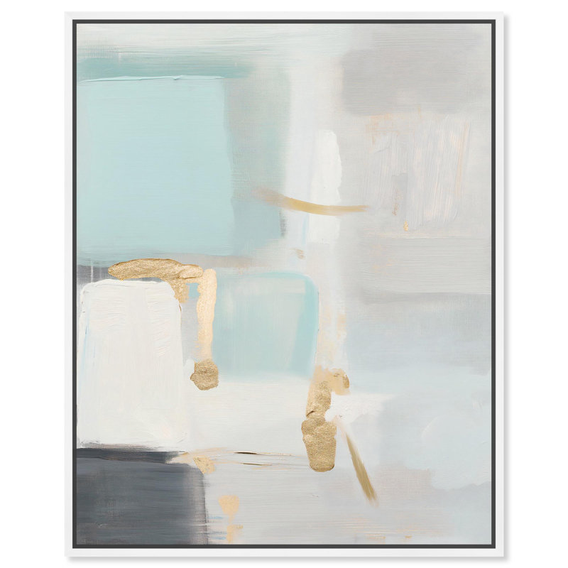 «Pale Radiance I Canvas Moody Abstracts» par Art Remedy, H 21 po x l 17 po, Cadre flottant blanc
