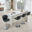 Ensemble de 2 tabourets de bar réglables en hauteur, chaises à dossier capitonné en polyuréthane noir avec base en métal chromé et repose-pieds pour îlot de cuisine, bar, pub-1422646722
