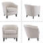 Fauteuil demi-tonneau rembourré à rayures