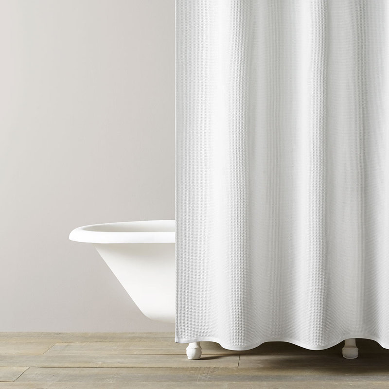 Brett Cotton Single Shower Curtain, White