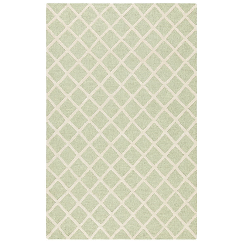 Sanyla Hand Tufted Wool Geometric Rug, Rectangle 4' x 6'