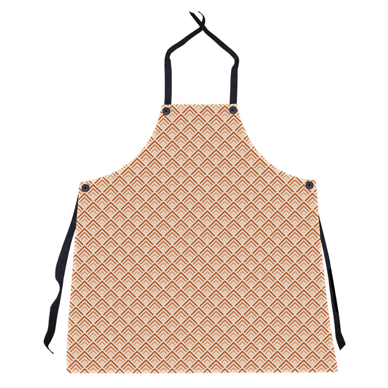 Tablier de motif géométrique classique, Jaune / orange pâle