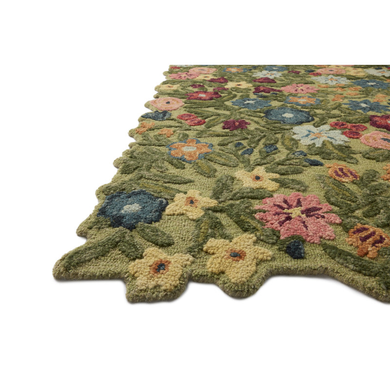 Rifle Paper Company x Loloi Edith Green / Multi  Area Rug, Rectangle 2'3" x 3'9",  Green/Multicolor 