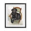 Labrador noir sur chaise, reproduction sous verre, conception de George Dyachenko-996846183-996846181