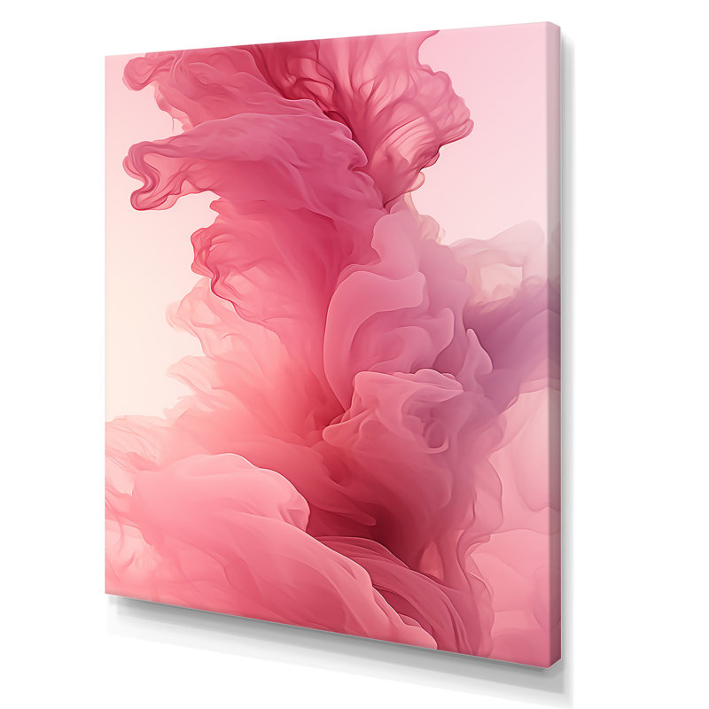 Rose polaire radiance fumée III - impression d'art abstrait mural, Toile tendue, H 44 po x l 34 po x P 1,5 po