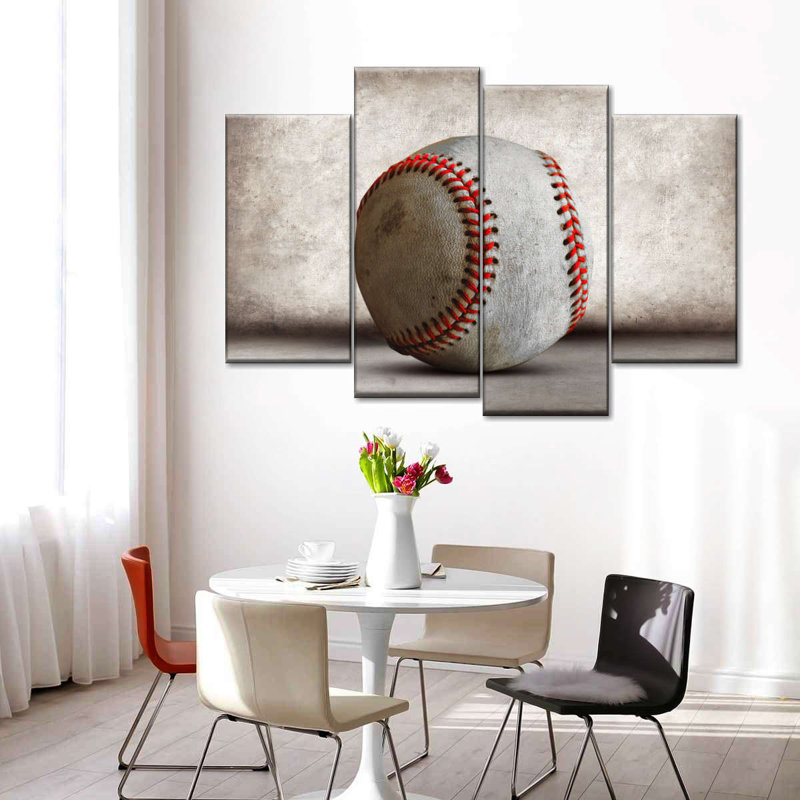 " Worn Out Baseball " by Ivan S 4 - Pieces, 22" H x 36" W x 1" D