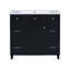 Ensemble de meuble-lavabo de salle de bain 36 "avec comptoir de lavabo, noir, lavabo simple, armoire avec porte à fermeture douce et 3 tiroirs