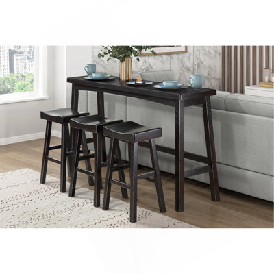 Ensemble de tabouret de bar, table et tabourets de bar transitionnels 4 pièces