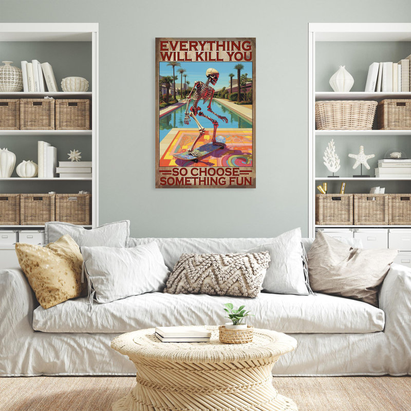 Skateboarding Choisissez quelque chose d'amusant sur toile, H 36 po x l 24 po x P 1,25 po