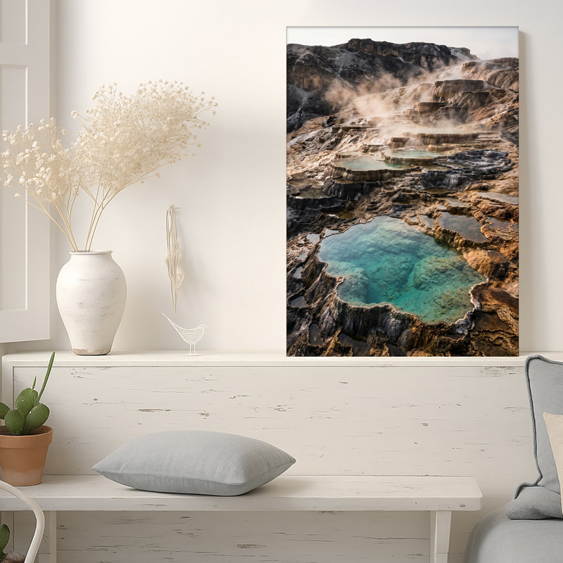 Art mural sur toile, "Turquoise Hot Springs", 30"H x 20"W