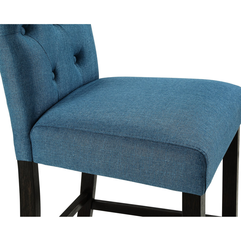Siège bleu à hauteur de comptoir de 2, avec rembourrage confortable et paire de tabourets de base, pieds de soutien du dos ergonomiques