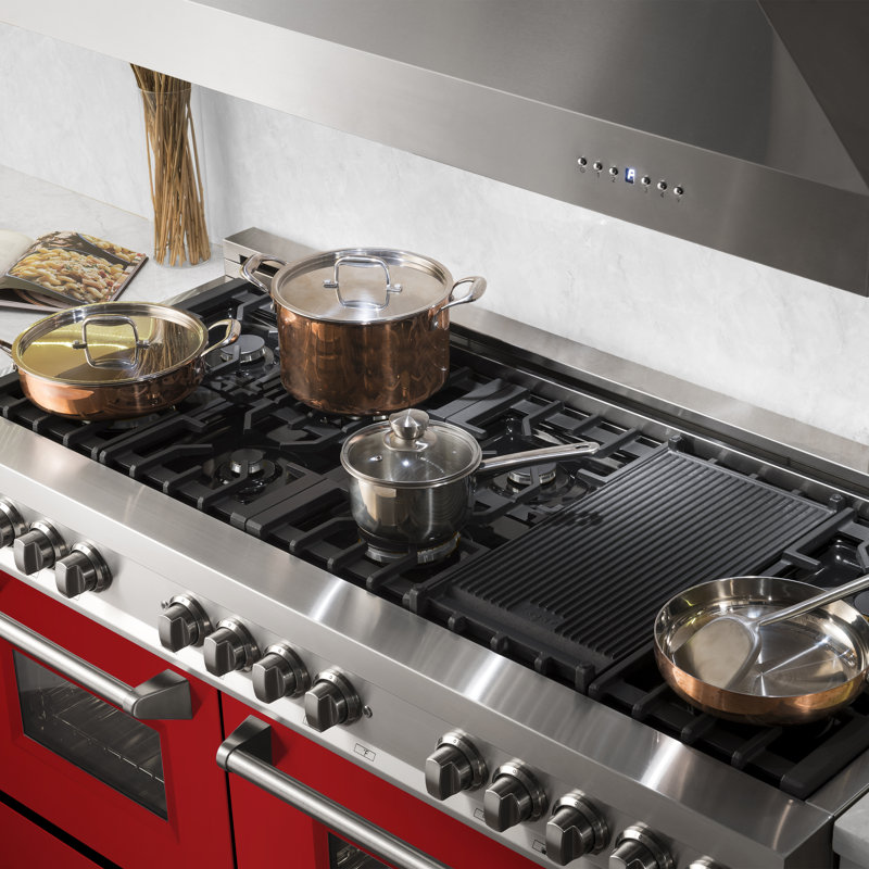 ZLINE 7,4 pieds cubes Pi. Cuisinière Legacy, Rouge, acier inoxydable brillant