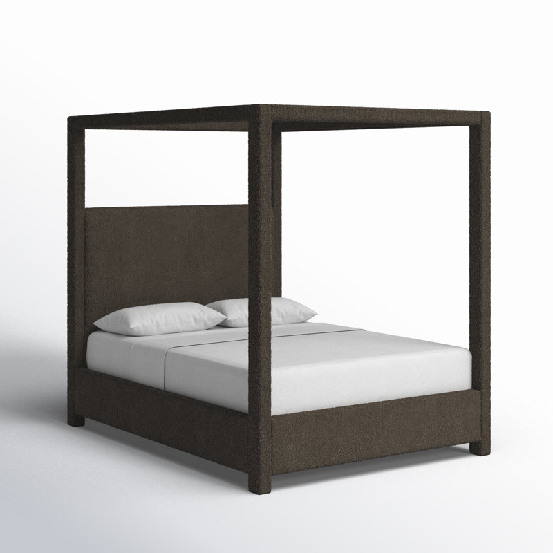 Denn Donnelly Bed, Queen, Brown Boucle Fabric