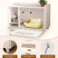 Bac à litière blanc moderne pour chat avec clôture latérale supérieure, table pour animal de compagnie et banc de rangement, grille facile à déplacer et à odeur avec convection d'air-1106847554