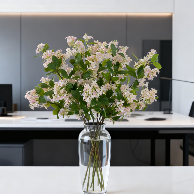 Bouquet de fleurs de thym artificiel 5 pièces, verdure de soie simulée de 30 pouces, fleurs de décoration pour jardin, table de jardin, bureau, rose