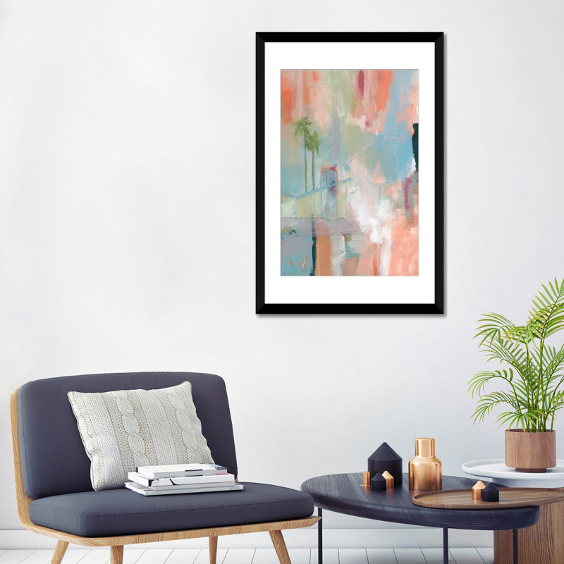 «Desert Living II», reproduction sur toile, H 24 po x l 16 po x P 1 po, Papier beaux-arts encadré noir, Blanc