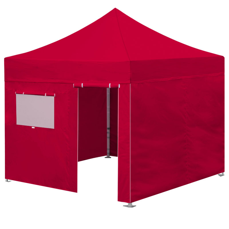 Amber-Lee 96'' W x 180'' D Steel Pop-Up Canopy, Red, 10ft x 10ft