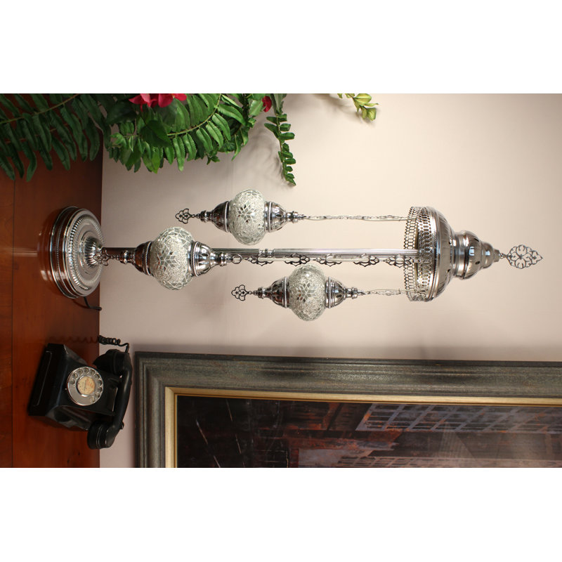 Diez 105cm Silver Lighting Floor Lamp, White