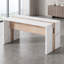 Table de salle à manger moderne à DEL avec finition en marbre, éclairage RVB intégré, synchro de musique, application et télécommande, table de cuisine intelligente avec prise de courant