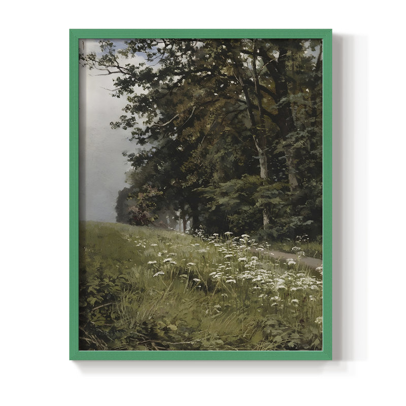 Impression florale vintage encadrée CCXCIX - bois massif, H 21 po x l 17 po, Vert