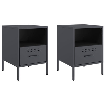 Bedside Cabinets 2 pcs 36x39x50,5 cm Steel