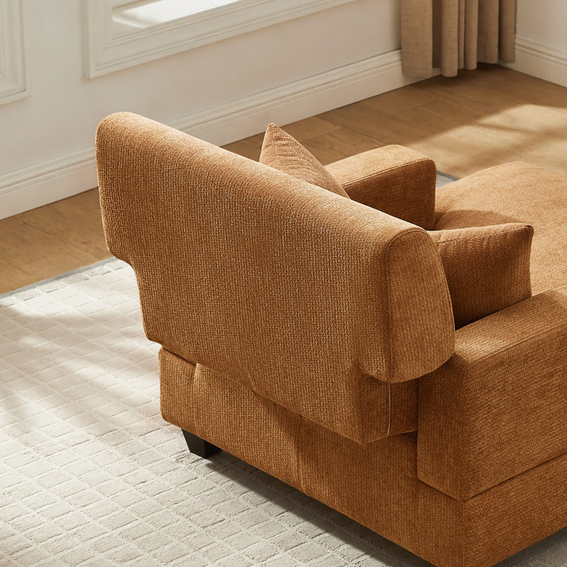 Ensemble de 2 chaises longues rembourrées l 37 po Monroeville, Rustic Chenille