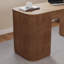 Bureau assis-debout Velign 60 po avec plateau relevable et armoire de rangement, bureau avec panneaux cannelés en frêne