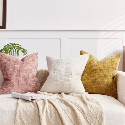 Housses de coussin en chenille texturée