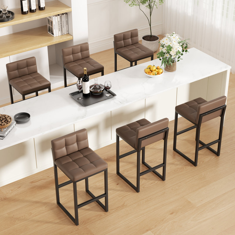 Counter Stool with Metal Frame, Coffee