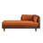 65" Storage Chaise Lounge Sofa Brown PU And Orange Velvet-1246441082