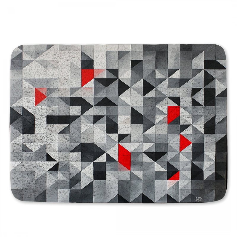 Tapis de bain géométrique abstrait moderne pour salle de bain, L 24 po