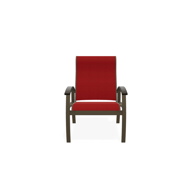 Chaise de patio Askar, Beachwood, Rouge 1D Sunbrella®, Bois de plage texturé