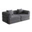 Canapé-lit convertible, canapé en chenille, livré avec deux pochettes de rangement latérales, deux coussins, canapé-lit pliable confortable, convient aux salons, aux chambres et aux bureaux-936494593