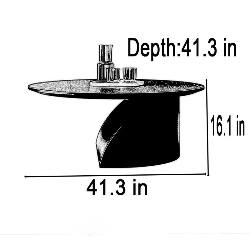 Larrick, 16.1" H x 41.3" L x 41.3" W, Black
