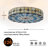 4-Light 19.7" Dimmable Tiffany Glass Flush Mount