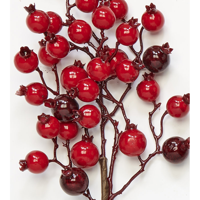 17" Artificial Red Berries Holiday Spray