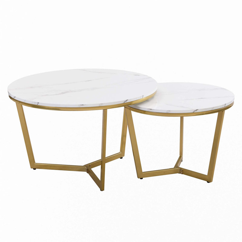 Round Nesting Coffee Table Set 2-Piece