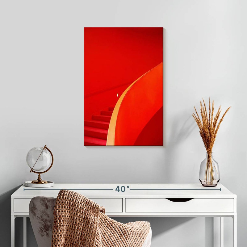 Lilie Red Staircase, 24" H x 16" W
