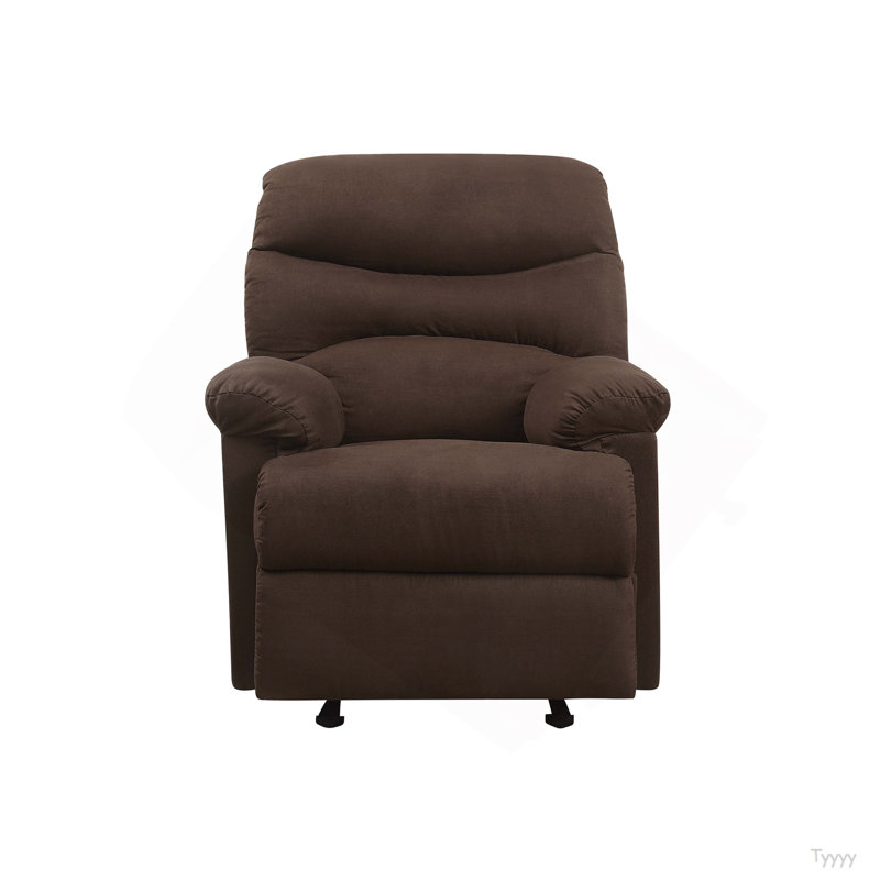 Chocolate Glider Recliner With Pillow Top Armrest, Chocolate