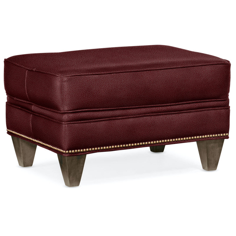 Reddish Ottoman, French Natural, Cobblestone, Aline Light Gray Stonewash Genuine Leather