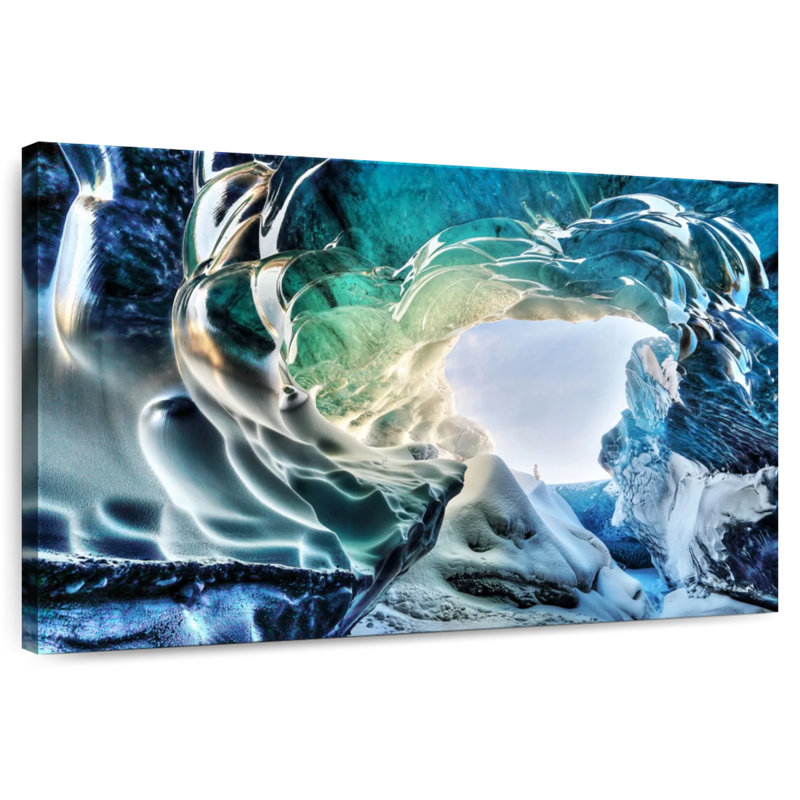 Grotte glaciaire d'Alvord en Islande, H 32 po x l 48 po