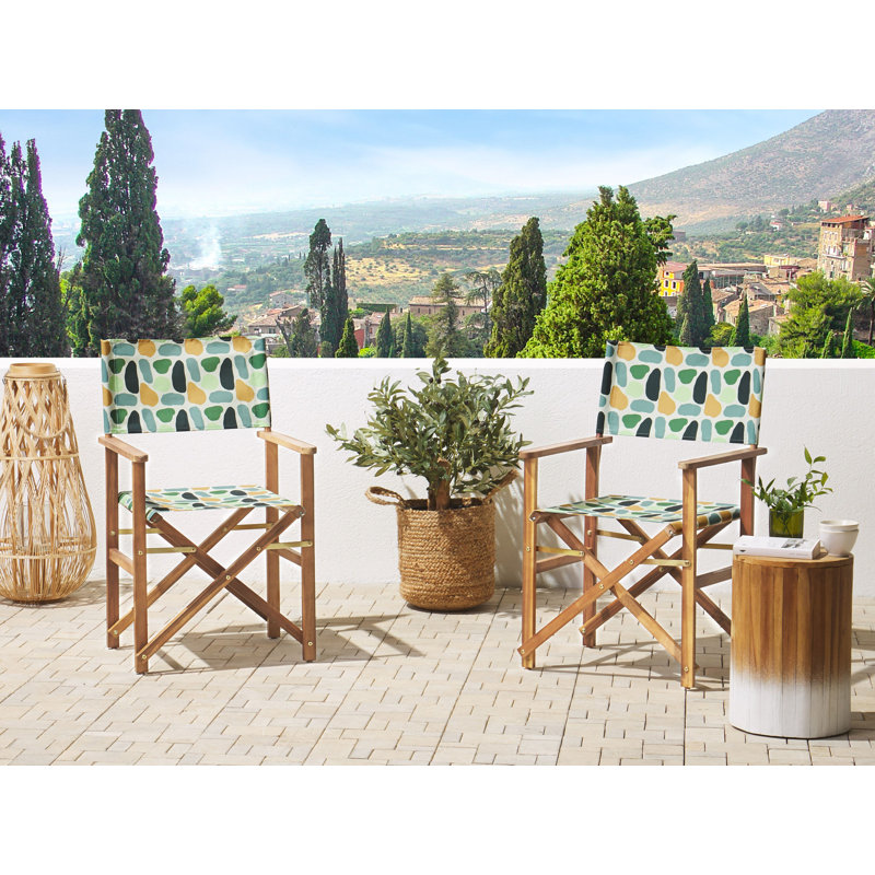 Tonio Fabric Patio Folding Chair Folding Chair Set, Beige