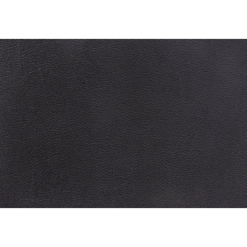 Freja Upholstered Stool with Solid Wood Frame, Saddle Leather Black, Natural Walnut