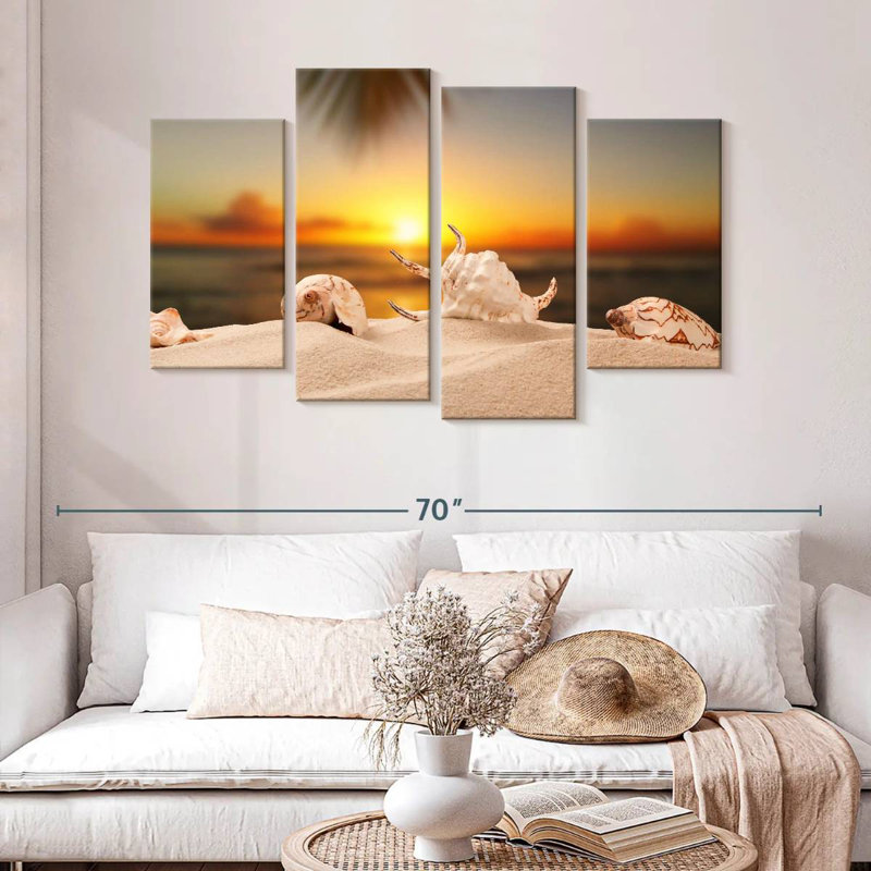 Sandy Beach Seashells, H 32 po x l 52 po