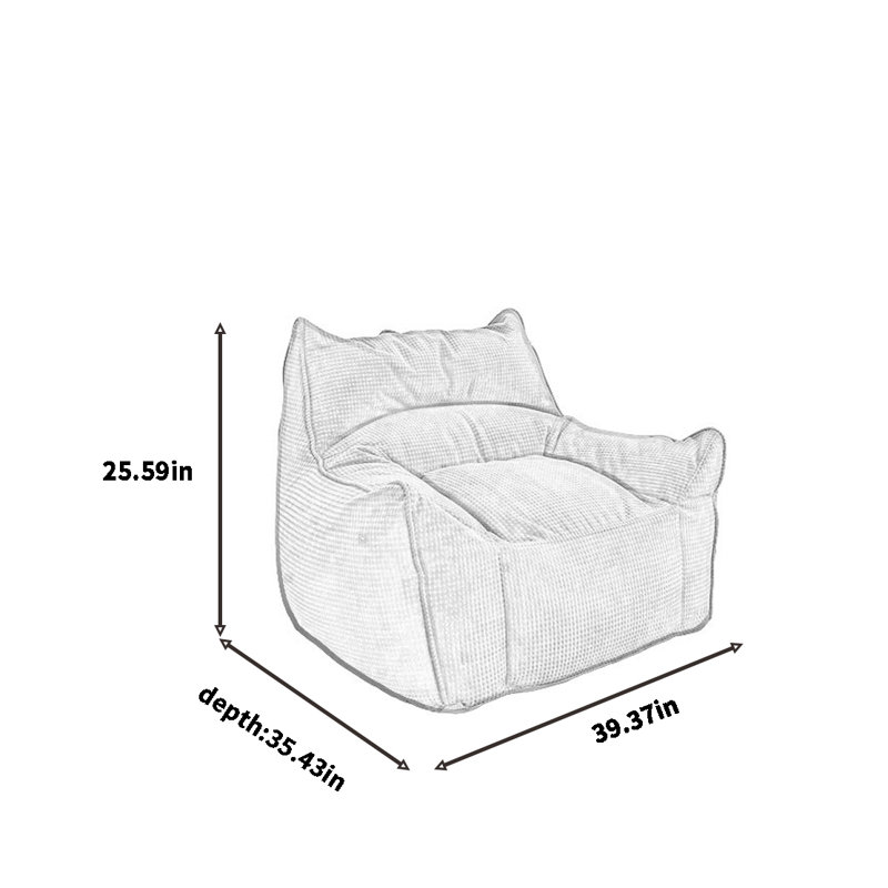 Retro Lazy Bean Bag Sofa, Orange Polyester