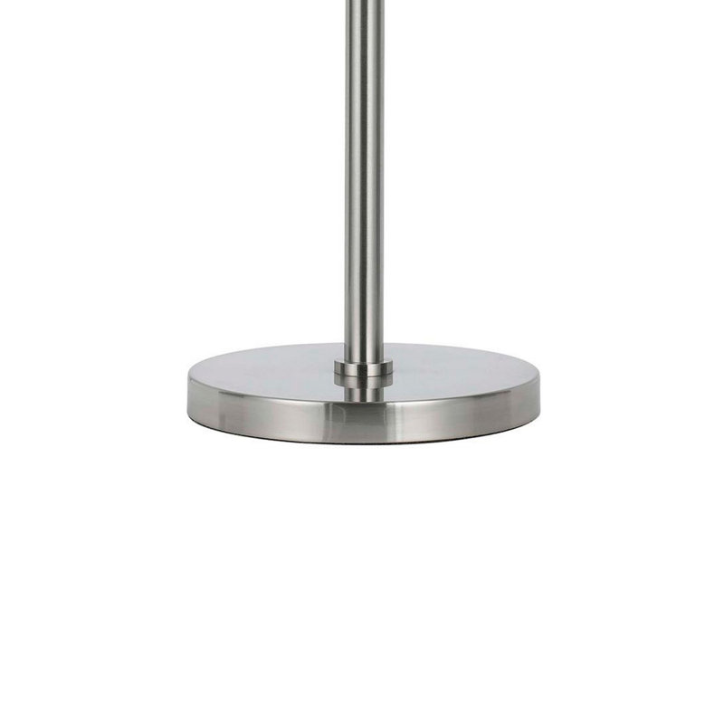 Lampe de table métallique 23,5 po Morganti, Argent, Blanc