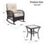 Ensemble de 3 chaises d'extérieur en osier avec coussins de haute qualité et table d'appoint en verre Kaki