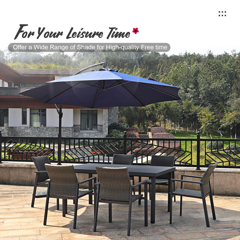Walburn 120'' Lighted Cantilever Umbrella