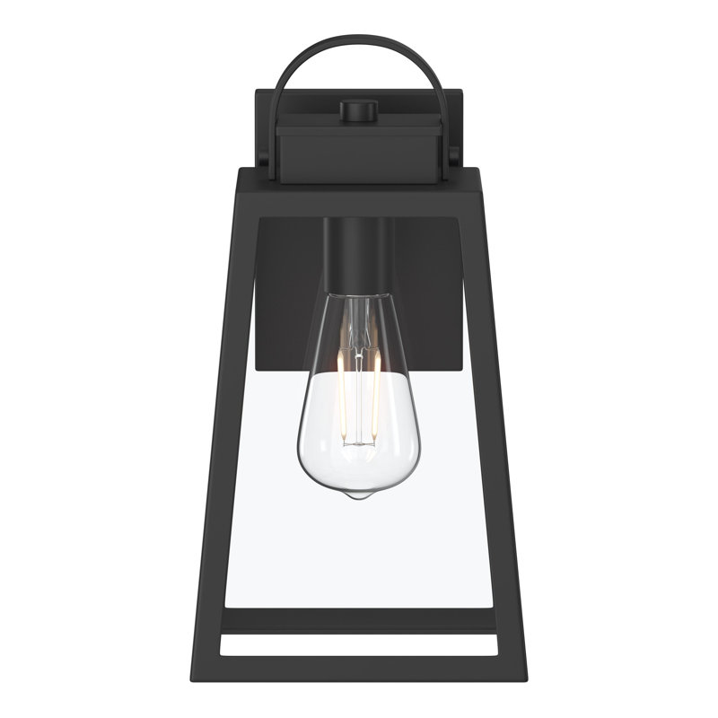 Lanterne murale d'extérieur 1 lumière Hedry, Noir mat, 13" H x 7" W x 7" D