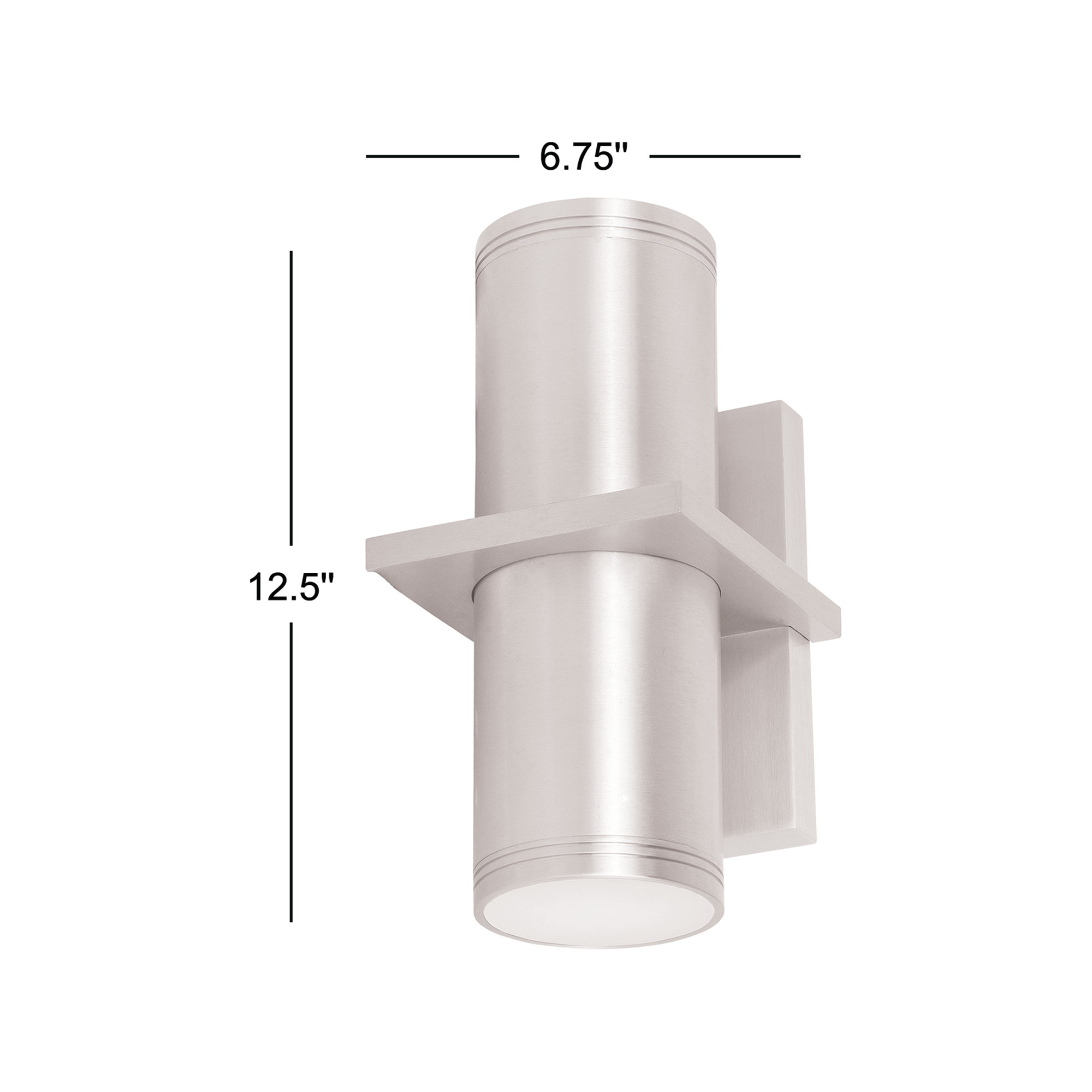 Kalon 2 Light Outdoor Wall Light, 15W LED, Brushed Aluminum